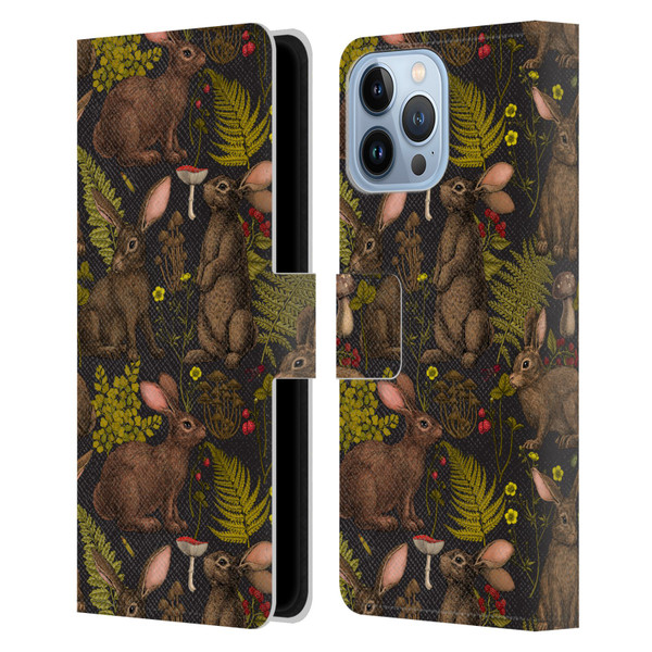 Katerina Kirilova Graphics Rabbits Leather Book Wallet Case Cover For Apple iPhone 13 Pro Max