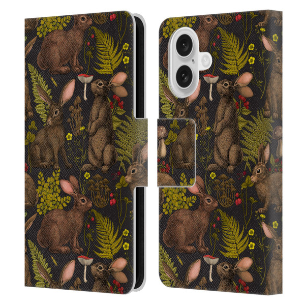 Katerina Kirilova Graphics Rabbits Leather Book Wallet Case Cover For Apple iPhone 16