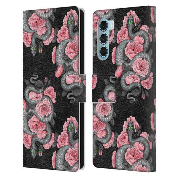 Katerina Kirilova Graphics Snakes And Roses Leather Book Wallet Case Cover For Motorola Edge S30 / Moto G200 5G