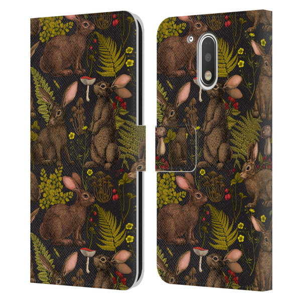 Katerina Kirilova Graphics Rabbits Leather Book Wallet Case Cover For Motorola Moto G41