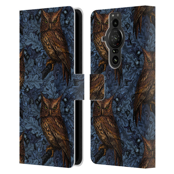 Katerina Kirilova Graphics Night Owls Leather Book Wallet Case Cover For Sony Xperia Pro-I