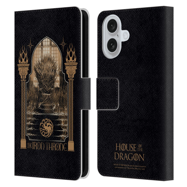 House Of The Dragon: Television Series Season 2 Graphics The Iron Throne Leather Book Wallet Case Cover For Apple iPhone 16