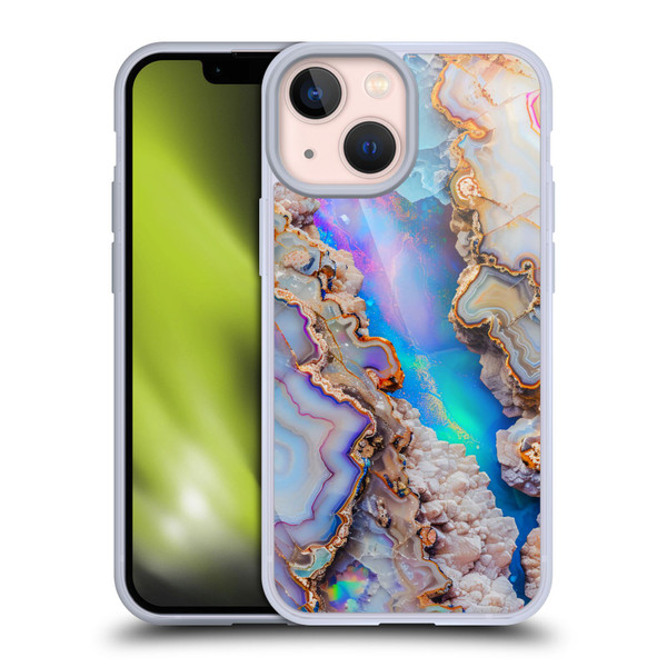 Haroulita Agates Pastel Soft Gel Case for Apple iPhone 13 Mini