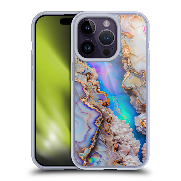Haroulita Agates Pastel Soft Gel Case for Apple iPhone 14 Pro