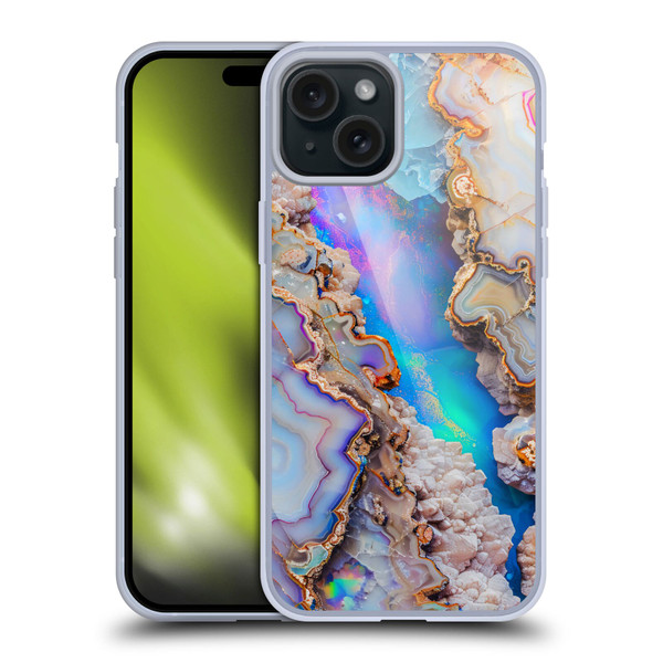 Haroulita Agates Pastel Soft Gel Case for Apple iPhone 15 Plus