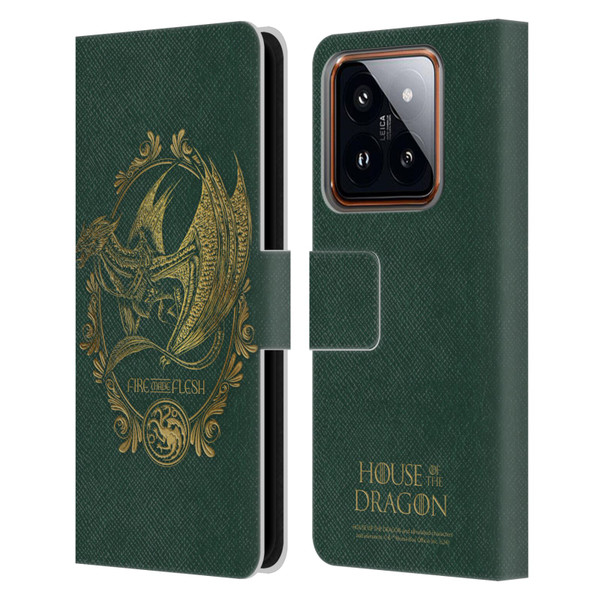House Of The Dragon: Television Series Season 2 Graphics Fire Made Flesh Leather Book Wallet Case Cover For Xiaomi 14