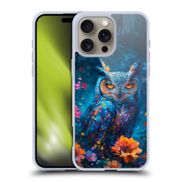 Haroulita Mix Art Animals Owl In Flowers Soft Gel Case for Apple iPhone 16 Pro Max