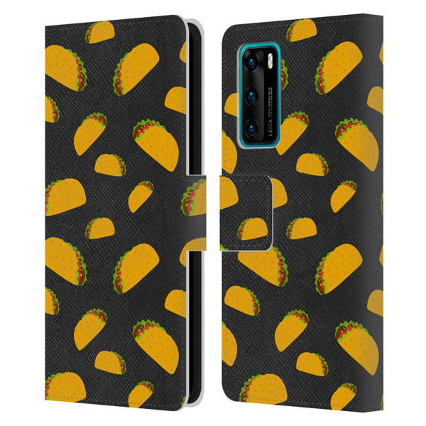 PLdesign Food Patterns Cool Fun Taco Leather Book Wallet Case Cover For Huawei P40 5G