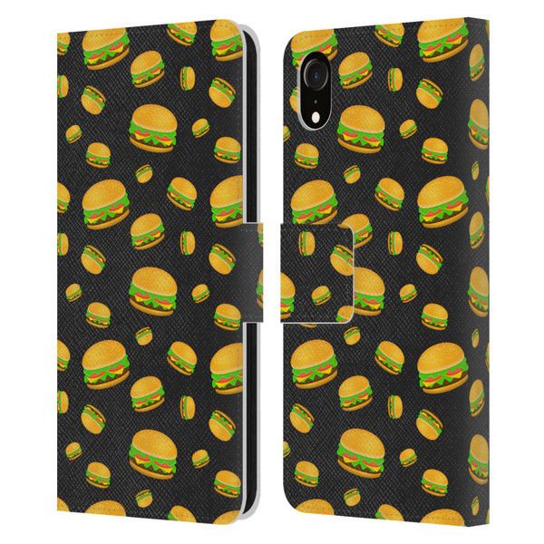 PLdesign Food Patterns Cool Fun Burger Leather Book Wallet Case Cover For Apple iPhone XR