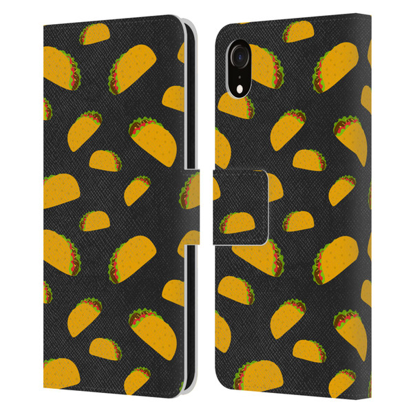 PLdesign Food Patterns Cool Fun Taco Leather Book Wallet Case Cover For Apple iPhone XR