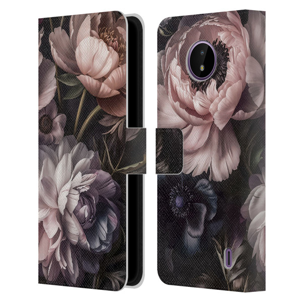LebensArt Birds And Floral Baroque Smoke Leather Book Wallet Case Cover For Nokia C10 / C20
