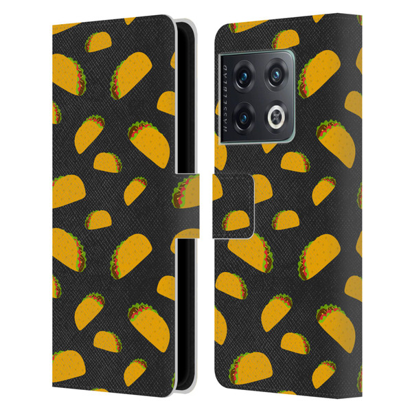 PLdesign Food Patterns Cool Fun Taco Leather Book Wallet Case Cover For OnePlus 10 Pro
