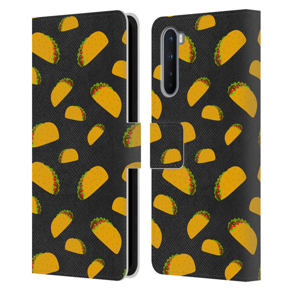 PLdesign Food Patterns Cool Fun Taco Leather Book Wallet Case Cover For OnePlus Nord 5G