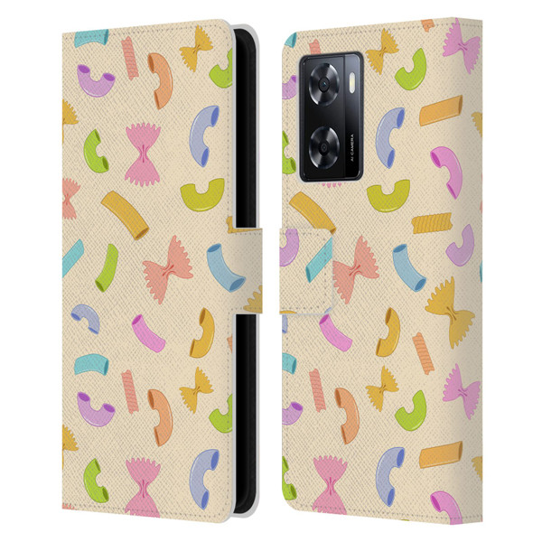 PLdesign Food Patterns Macaroni Pasta Colored Leather Book Wallet Case Cover For OPPO A57s