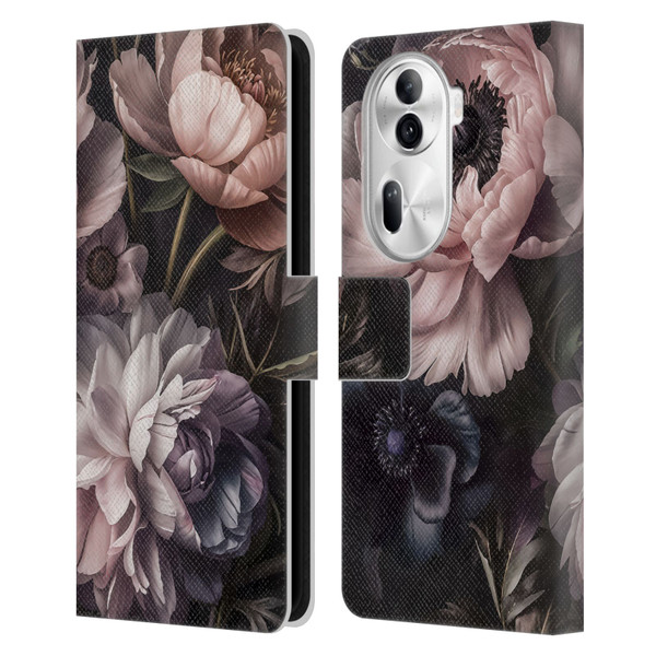 LebensArt Birds And Floral Baroque Smoke Leather Book Wallet Case Cover For OPPO Reno11