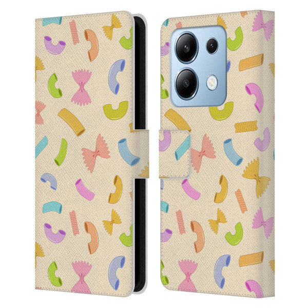 PLdesign Food Patterns Macaroni Pasta Colored Leather Book Wallet Case Cover For Xiaomi Redmi Note 13/13 Pro 5G