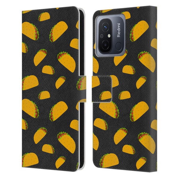 PLdesign Food Patterns Cool Fun Taco Leather Book Wallet Case Cover For Xiaomi Redmi 12C