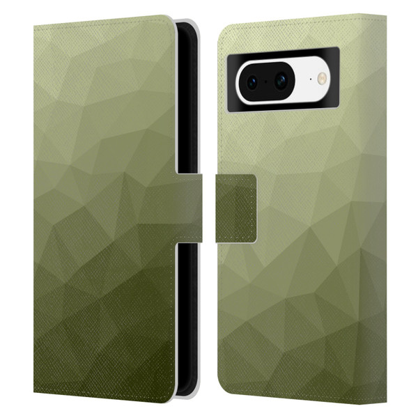 PLdesign Geometric Patterns Army Green Gradient Mesh Leather Book Wallet Case Cover For Google Pixel 8