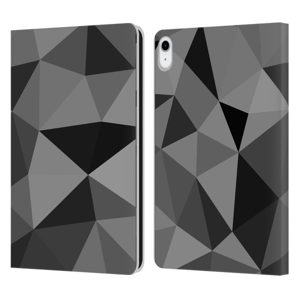 PLdesign Geometric Patterns Dark Gray Mesh Leather Book Wallet Case Cover For Apple iPad 10.9 (2022)