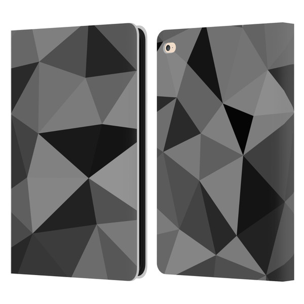 PLdesign Geometric Patterns Dark Gray Mesh Leather Book Wallet Case Cover For Apple iPad Air 2 (2014)