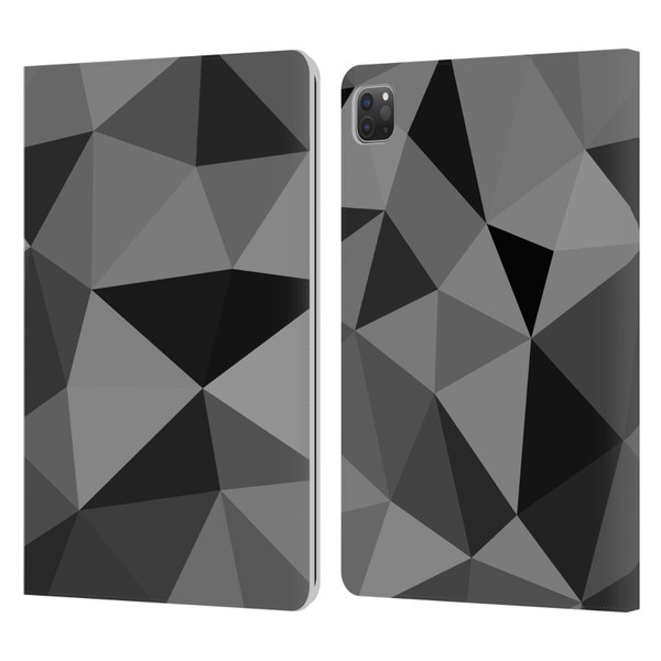 PLdesign Geometric Patterns Dark Gray Mesh Leather Book Wallet Case Cover For Apple iPad Pro 11 2020 / 2021 / 2022