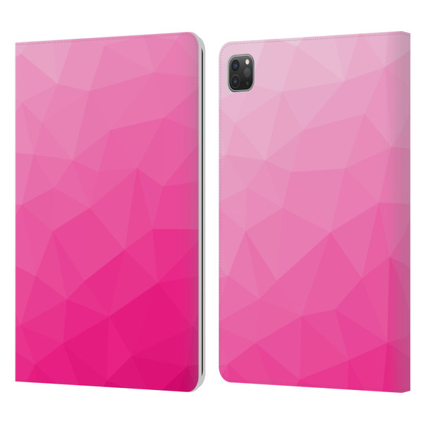 PLdesign Geometric Patterns Hot Pink Gradient Mesh Leather Book Wallet Case Cover For Apple iPad Pro 11 2020 / 2021 / 2022