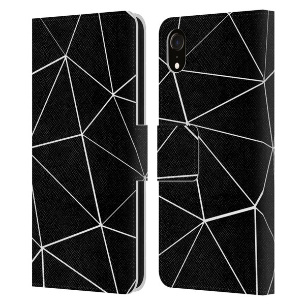 PLdesign Geometric Patterns Black Triangles White Lines Leather Book Wallet Case Cover For Apple iPhone XR