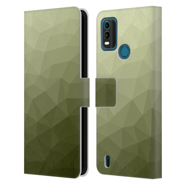 PLdesign Geometric Patterns Army Green Gradient Mesh Leather Book Wallet Case Cover For Nokia G11 Plus