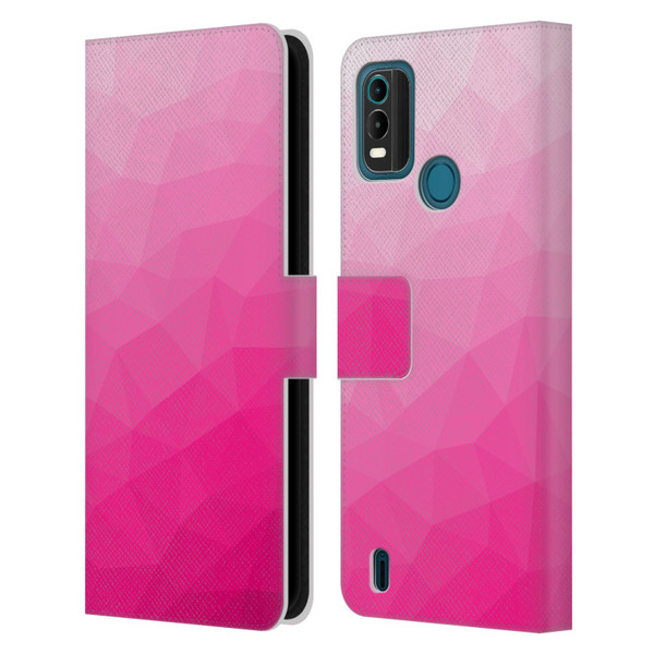 PLdesign Geometric Patterns Hot Pink Gradient Mesh Leather Book Wallet Case Cover For Nokia G11 Plus