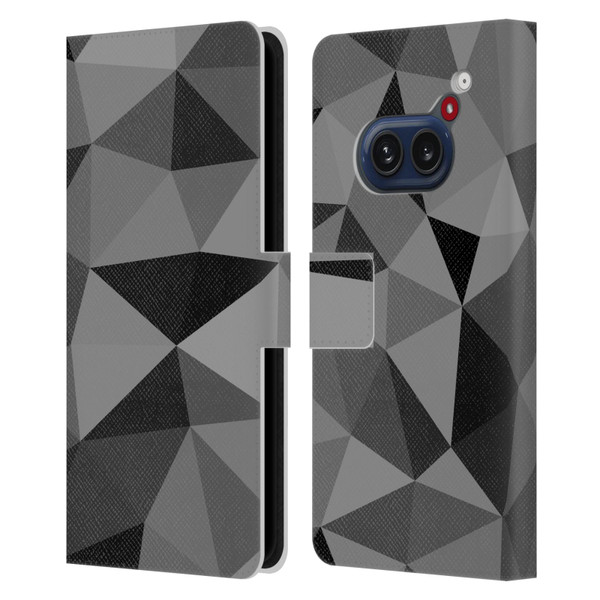 PLdesign Geometric Patterns Dark Gray Mesh Leather Book Wallet Case Cover For Nothing Phone (2a)