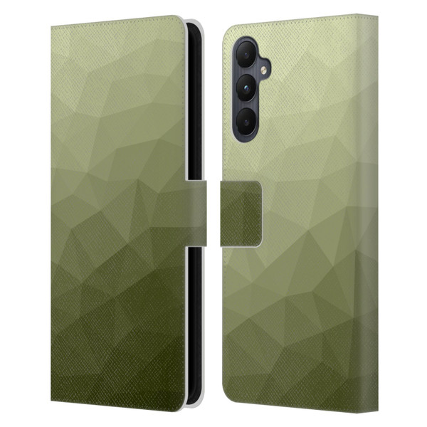 PLdesign Geometric Patterns Army Green Gradient Mesh Leather Book Wallet Case Cover For Samsung Galaxy A05s