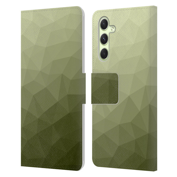 PLdesign Geometric Patterns Army Green Gradient Mesh Leather Book Wallet Case Cover For Samsung Galaxy A54 5G