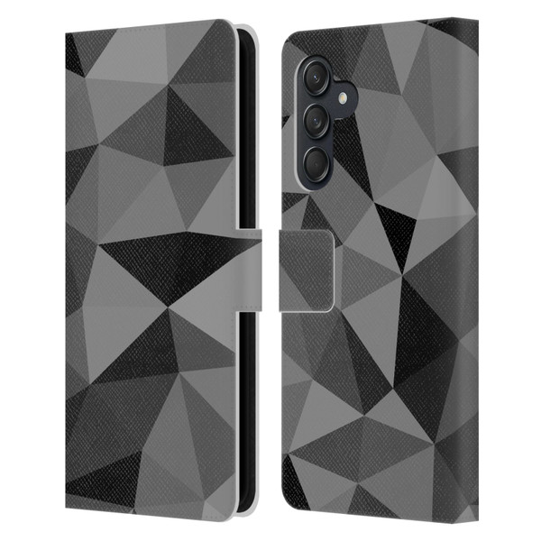 PLdesign Geometric Patterns Dark Gray Mesh Leather Book Wallet Case Cover For Samsung Galaxy M55 5G