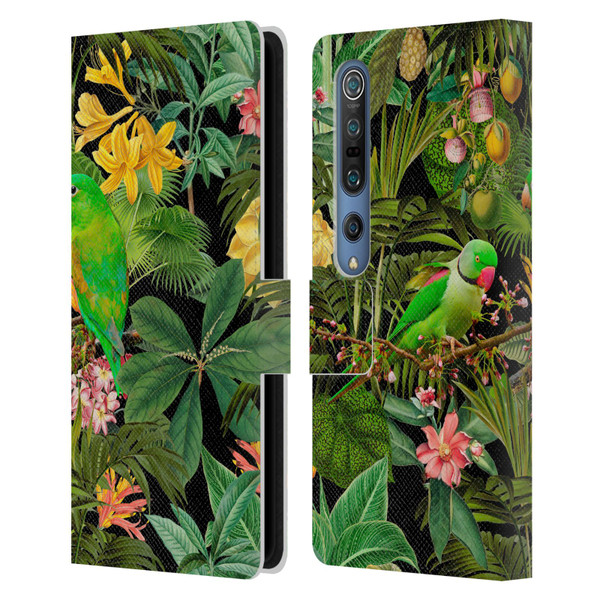 LebensArt Jungle Plants And Animals Parakeets Leather Book Wallet Case Cover For Xiaomi Mi 10 5G / Mi 10 Pro 5G