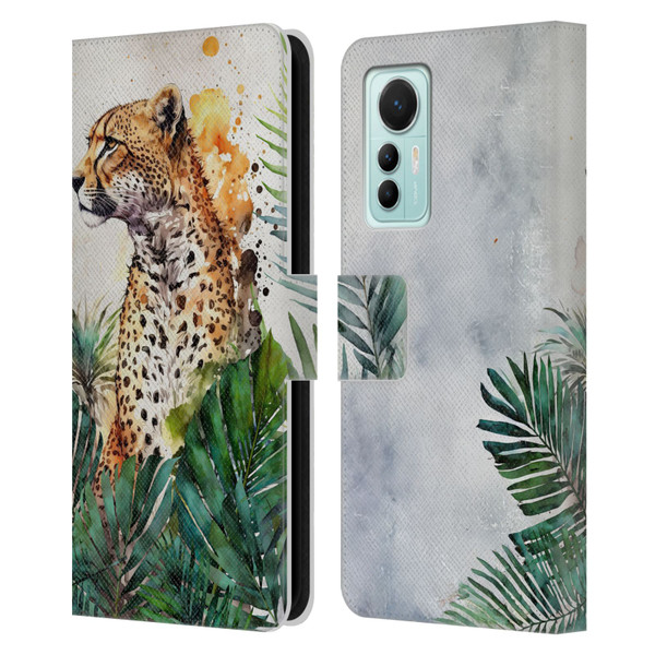 LebensArt Jungle Plants And Animals Cheetah Garden Leather Book Wallet Case Cover For Xiaomi 12 Lite