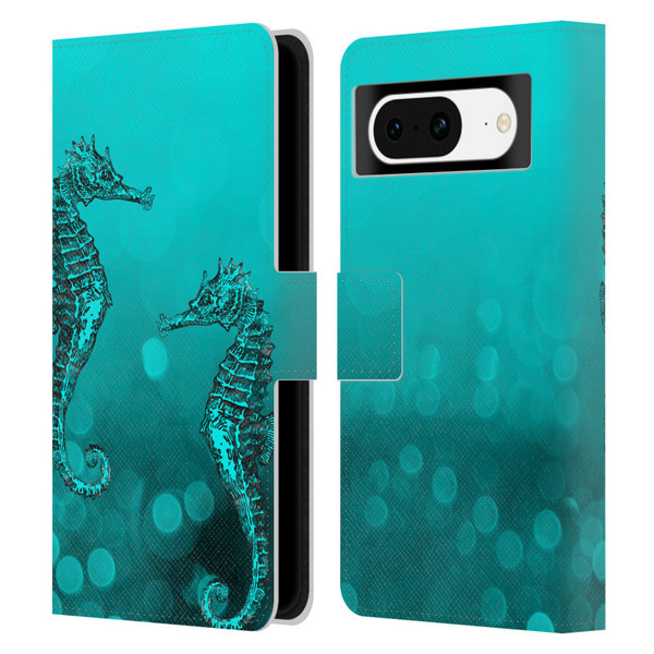 LebensArt Mix Art Seahorse Leather Book Wallet Case Cover For Google Pixel 8