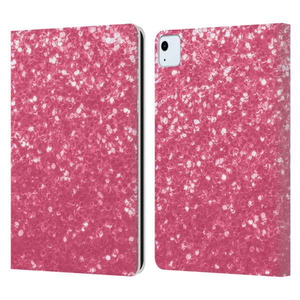 PLdesign Sparkle Prints Rose Pink Leather Book Wallet Case Cover For Apple iPad Air 11 2020/2022/2024