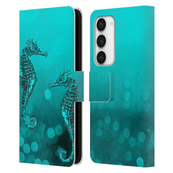 LebensArt Mix Art Seahorse Leather Book Wallet Case Cover For Samsung Galaxy S23 5G