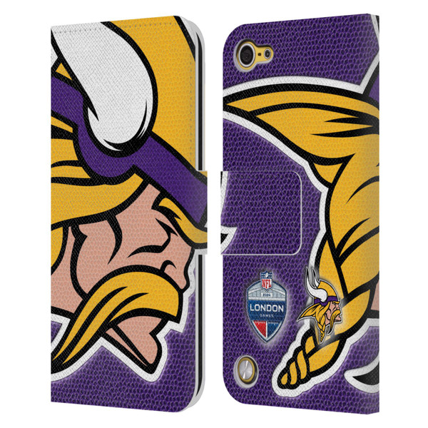 NFL 2024 International Games London Vikings Leather Book Wallet Case Cover For Apple iPod Touch 5G 5th Gen