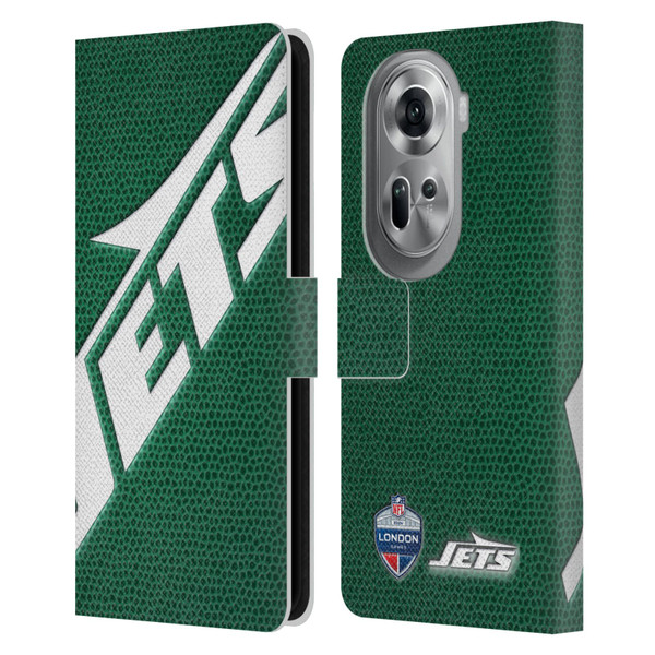 NFL 2024 International Games London Jets Leather Book Wallet Case Cover For OPPO Reno11 Pro