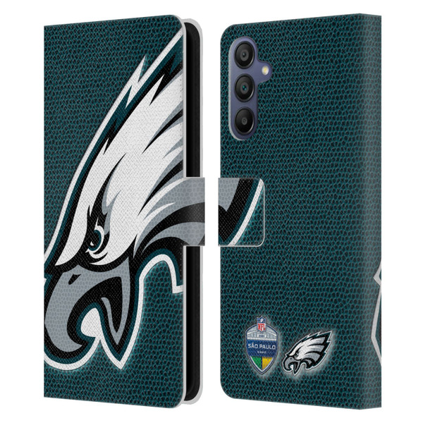 NFL 2024 International Games São Paulo Eagles Leather Book Wallet Case Cover For Samsung Galaxy A15
