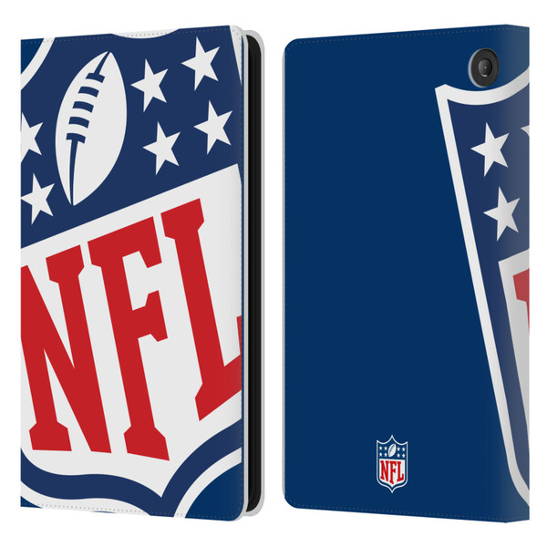 NFL Shield Oversized Leather Book Wallet Case Cover For Amazon Fire 7 2022