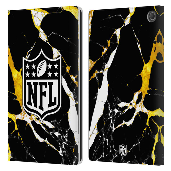 NFL Shield Marble Leather Book Wallet Case Cover For Amazon Fire Max 11 2023