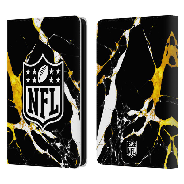 NFL Shield Marble Leather Book Wallet Case Cover For Amazon Kindle Paperwhite 5 (2021)