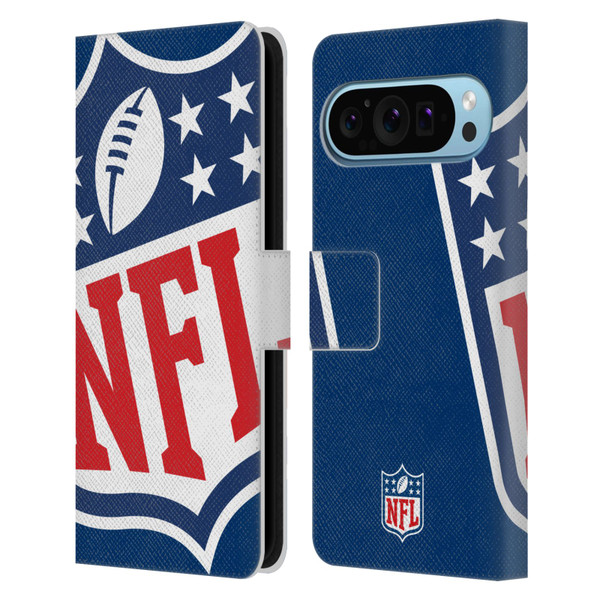 NFL Shield Oversized Leather Book Wallet Case Cover For Google Pixel 9 / Pixel 9 Pro