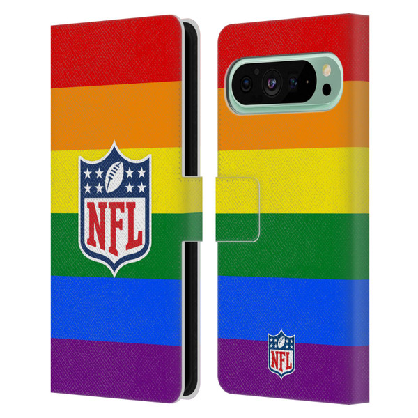 NFL Shield Pride Leather Book Wallet Case Cover For Google Pixel 9 Pro XL
