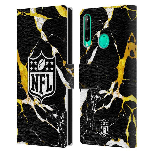 NFL Shield Marble Leather Book Wallet Case Cover For Huawei P40 lite E