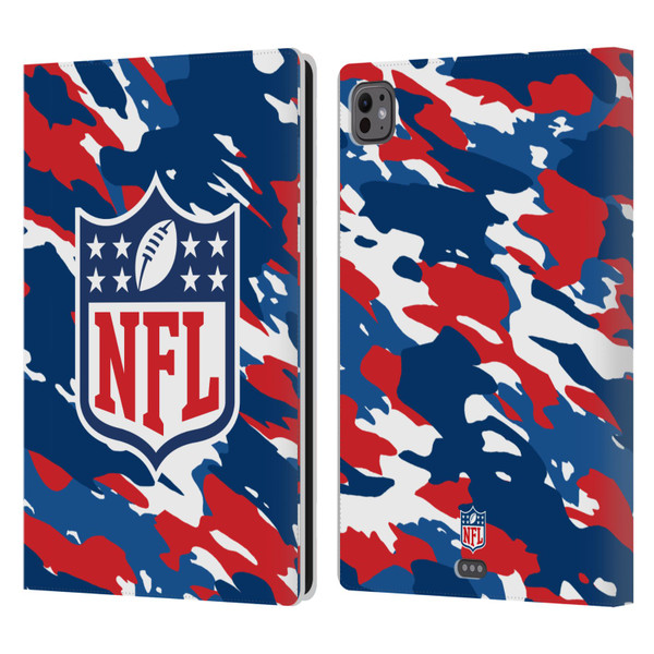 NFL Shield Camouflage Leather Book Wallet Case Cover For Apple iPad Pro 11 M4 2024