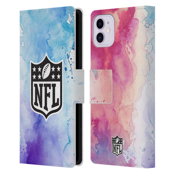 NFL Shield Watercolor Leather Book Wallet Case Cover For Apple iPhone 11