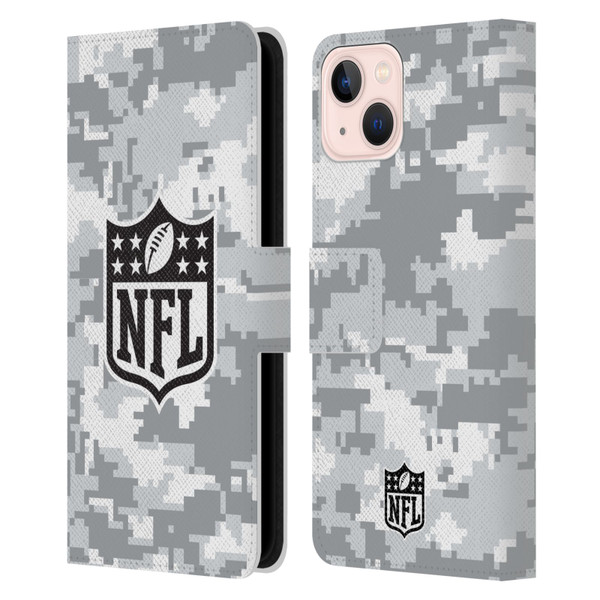 NFL Shield Digital Camouflage Leather Book Wallet Case Cover For Apple iPhone 13